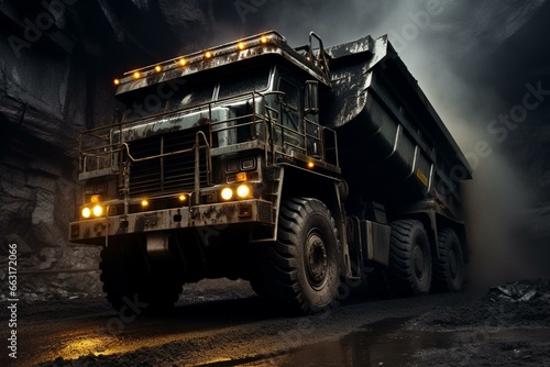 Industry truck coal mine. Generative AI