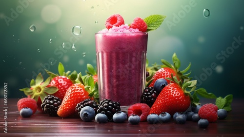 Refreshing Fruit Smoothie with Fresh Berries