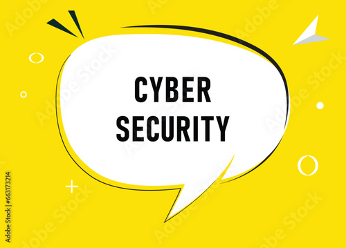 Cyber Security speech bubble text. Hi There on bright color for Sticker, Banner and Poster. vector illustration.