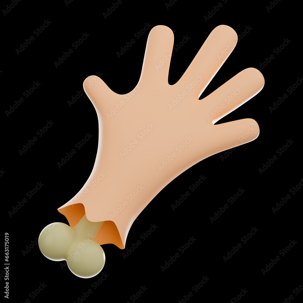 Premium cut hand Halloween icon 3d rendering on isolated background Premium cut hand Halloween icon 3d rendering on isolated background