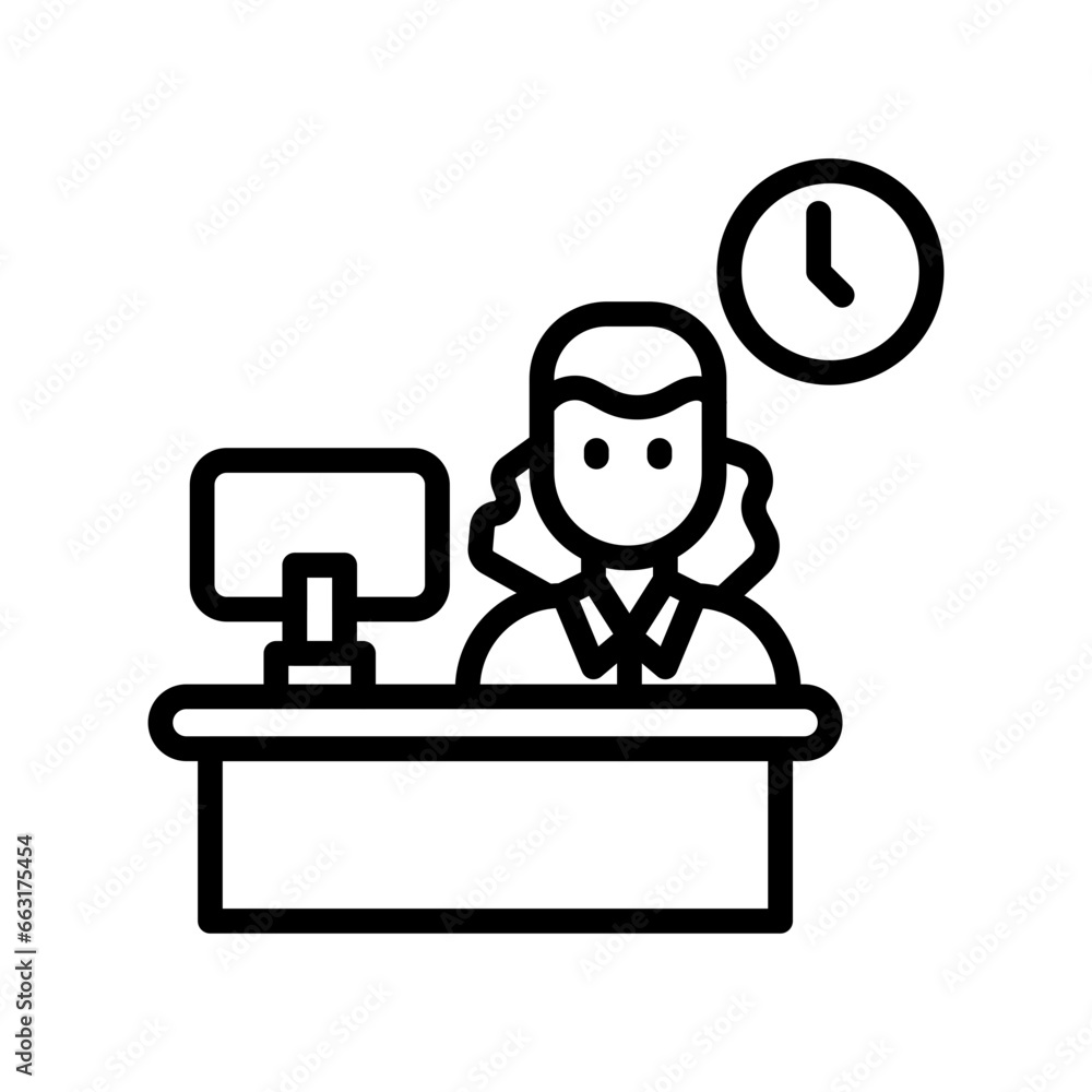 Working Time icon in vector. Illustration Working Time icon in vector. Illustration