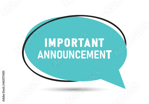 Important announcement speech bubble text. Hi There on bright color for Sticker, Banner and Poster. vector illustration.