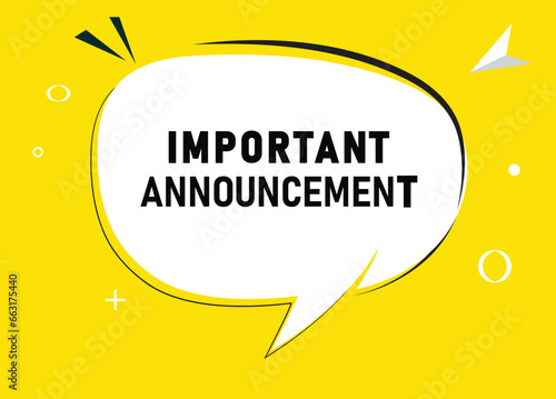 Important announcement speech bubble text. Hi There on bright color for Sticker, Banner and Poster. vector illustration.