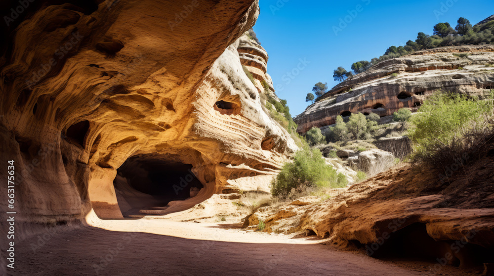 Obraz premium Moorish Caves in Bocairent Valencia in Spain as tourist attraction