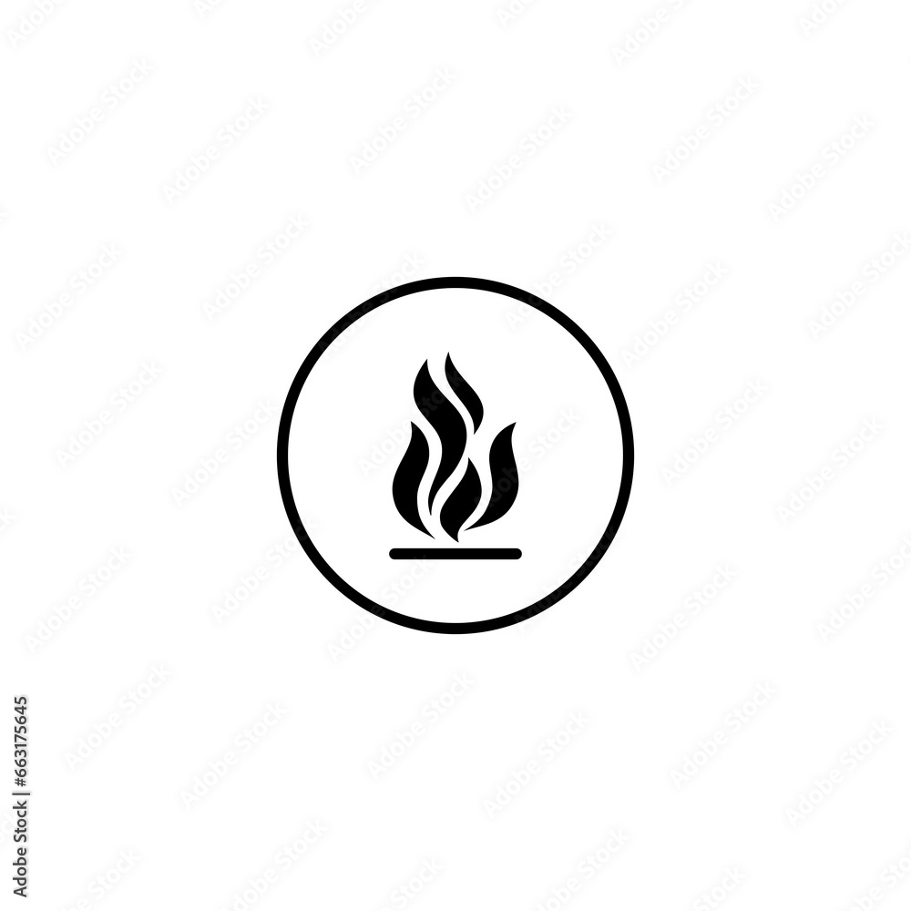 Flammable materials warning icon isolated on transparent background Flammable materials warning icon isolated on transparent background