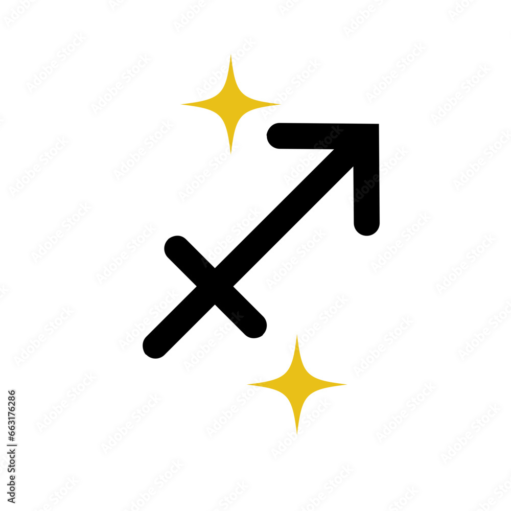 Sagittarius Astrology Symbol With Sparkles Sagittarius Astrology Symbol With Sparkles