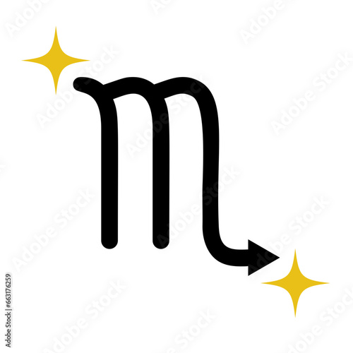 Scorpio Astrology Symbol With Sparkles
