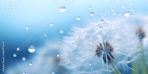dandelion on blue background