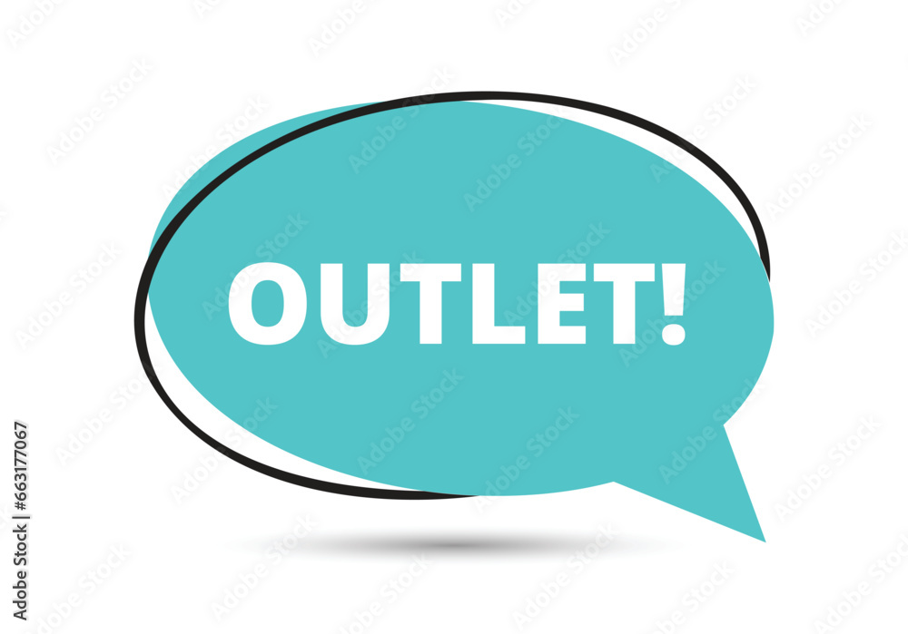 Outlet speech bubble text. Hi There on bright color for Sticker, Banner and Poster. vector illustration. Outlet speech bubble text. Hi There on bright color for Sticker, Banner and Poster. vector illustration.