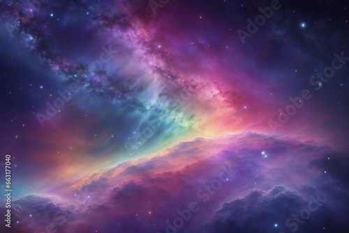 Abstract cosmos background with nebulae and galaxies