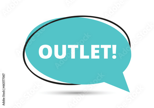 Outlet speech bubble text. Hi There on bright color for Sticker, Banner and Poster. vector illustration.