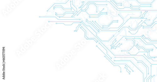 Technology circuit diagram concept. High tech circuit board connection system.Vector abstract technology on white background.