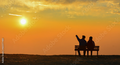 Two Close Friends Watching the Sunrise