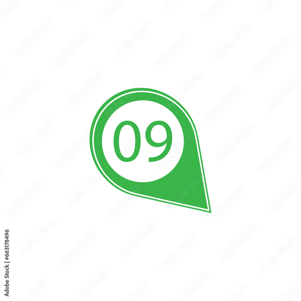 Marker location icon with numbers Marker location icon with numbers