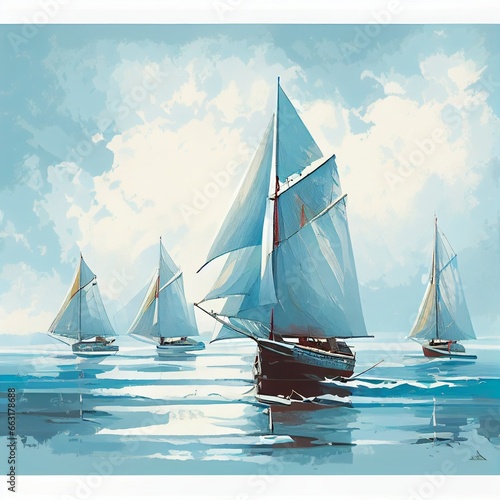 sailing boat on the sea © ToVa