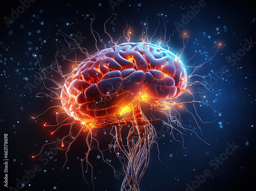 medical illustration of the brain photo