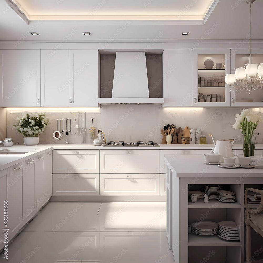 Modern Kitchen Interior, Generative AI, Generativ, KI Modern Kitchen Interior, Generative AI, Generativ, KI