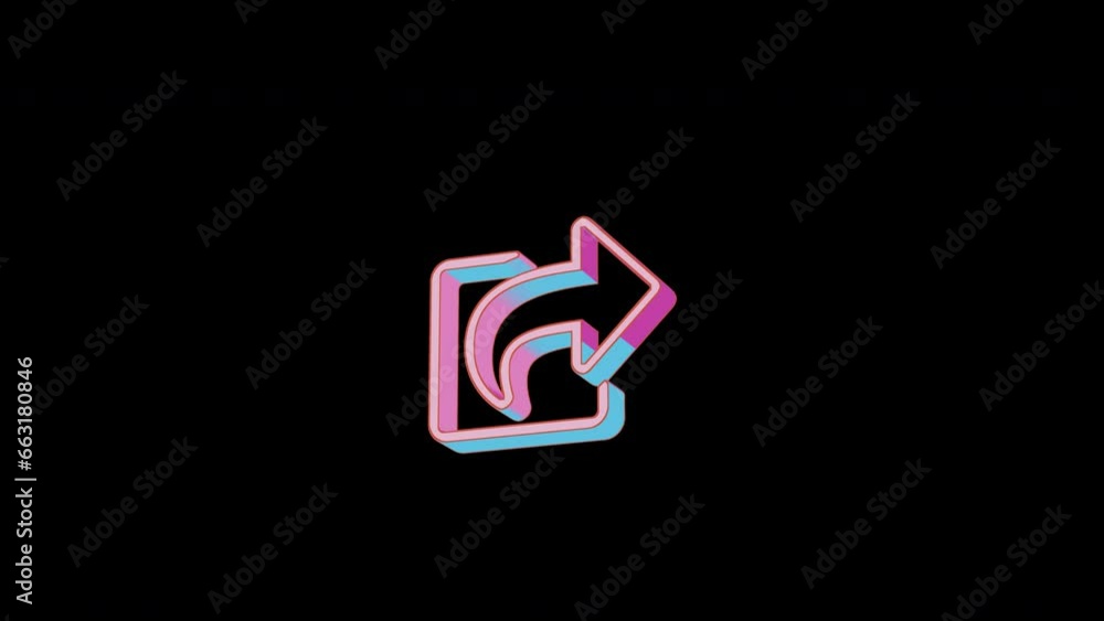 Bright share square icon is jumping merrily. Retro style. Alpha channel black. Looped from frame 120 to 240, Alpha BW at the end Bright share square icon is jumping merrily. Retro style. Alpha channel black. Looped from frame 120 to 240, Alpha BW at the end
