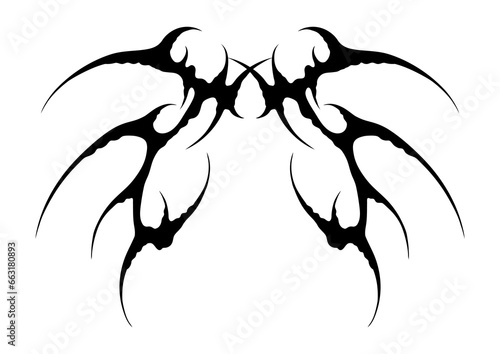 Cyber sigilism design. Neo tribal gothic style tattoo.