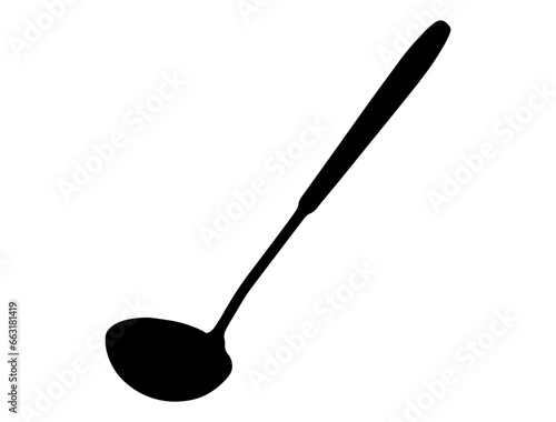 Food ladle silhouette vector art white background
