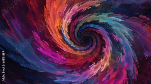 Abstract background with spiral tie dye pattern featuring a rainbow, AI Generative