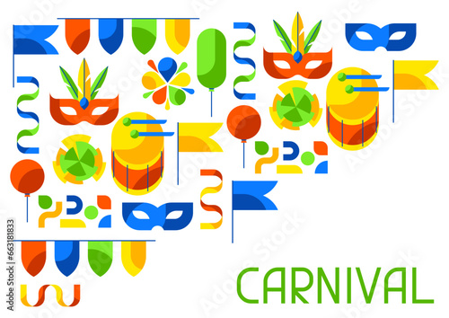 Carnival party background. Mardi Gras illustration for traditional holiday or festival.