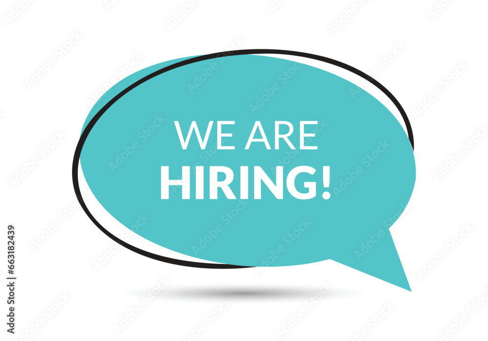 We are hiring speech bubble text. Hi There on bright color for Sticker, Banner and Poster. vector illustration. We are hiring speech bubble text. Hi There on bright color for Sticker, Banner and Poster. vector illustration.