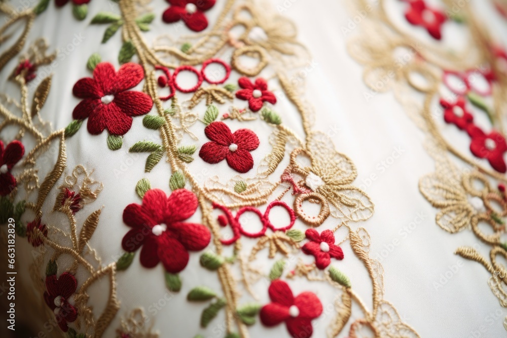 detail of a chasubles intricate embroidery work detail of a chasubles intricate embroidery work