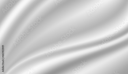Abstract background, luxurious white fabric or fluid waves or folds of satin silk background. White silk fabric.