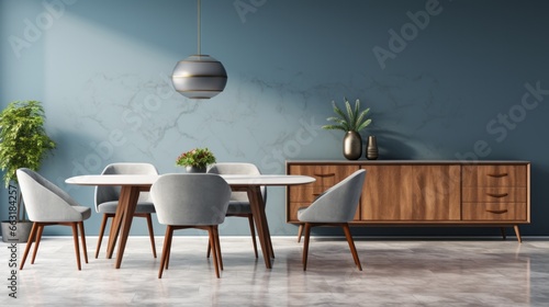 Photo of a beautifully set dining room with an elegant table and chairs