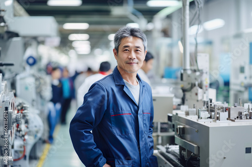 Photo of Asian male in the factory