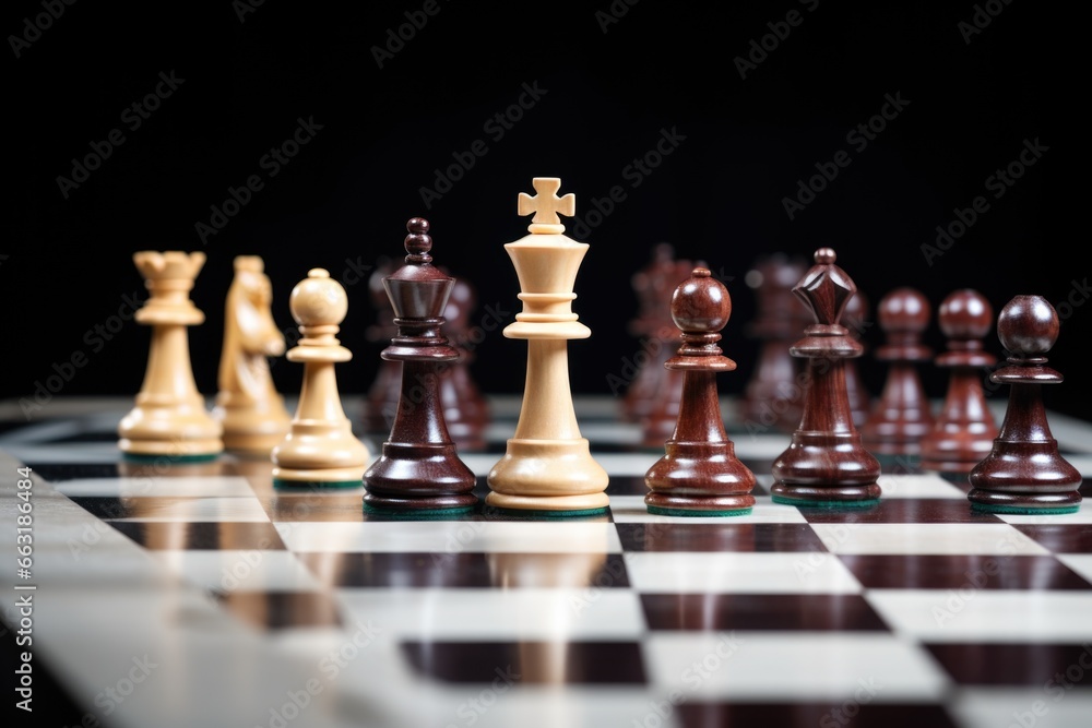 closeup of a chess board with thoughtful moves closeup of a chess board with thoughtful moves
