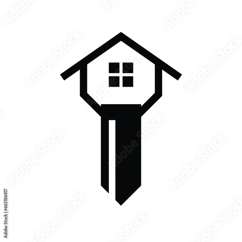 House key real estate icon design template
