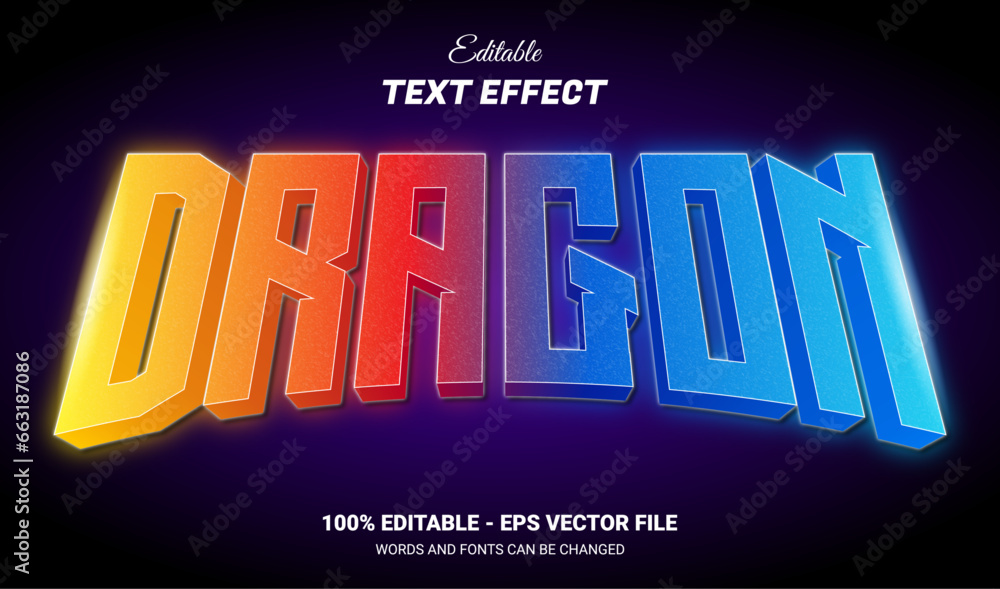 dragon editable text effect