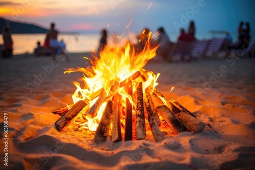 bonfire at a beach party