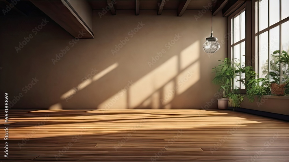 Obraz premium Minimalist home interior design of modern living room, panorama. interior plants vase Room designer 