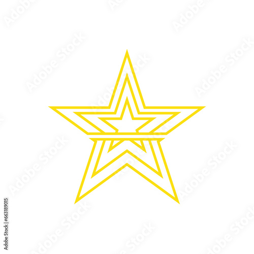 yellow clipped star vector eps 10