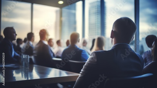 business people meeting in glass office 