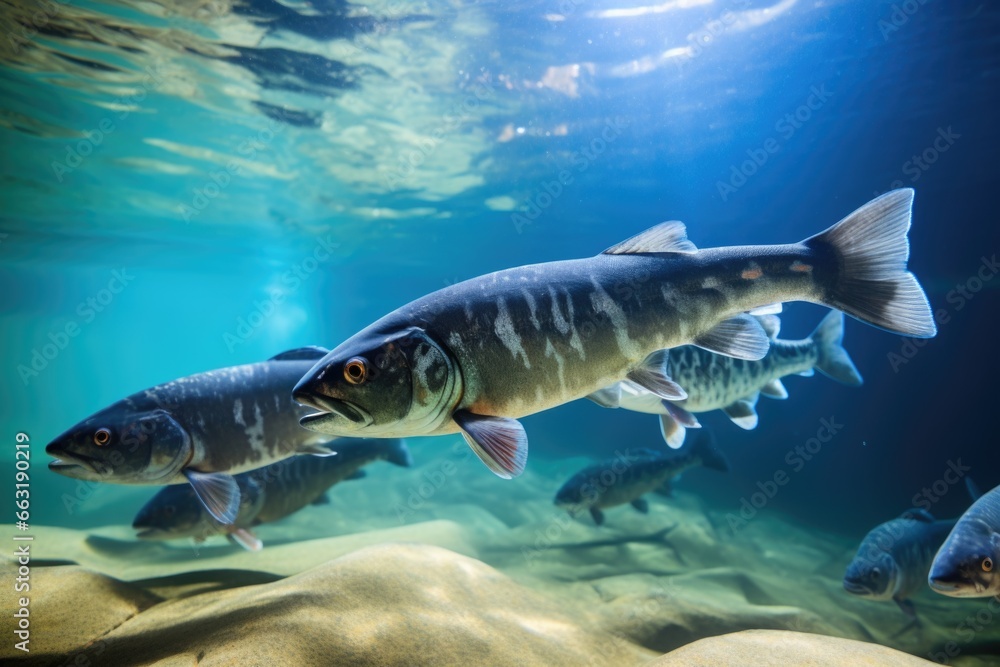 a group of fish swimming in unison with one fish swimming alone a group of fish swimming in unison with one fish swimming alone