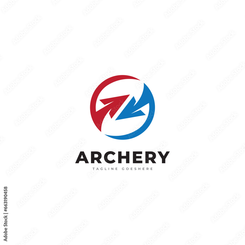 Fototapeta premium Archer Logo Design Vector Template Modern Design. Archery Logo. Vector Illustration,