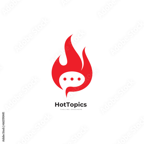 Elegant Hot Topics Logo template, Hot News Logo designs vector, Spirit Discuss logo emblem