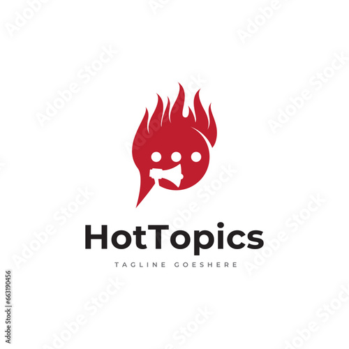 Elegant Hot Topics Logo template, Hot News Logo designs vector, Spirit Discuss logo emblem