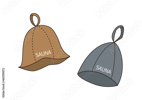 サウナ帽（サウナハット）のイラスト