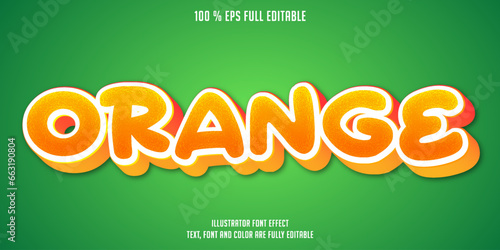 modern orange textured editable font text effect, editable text graphic syle