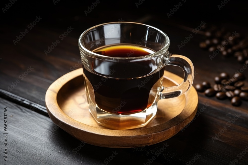 freshly brewed black coffee in a cup freshly brewed black coffee in a cup