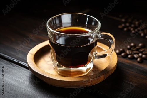 freshly brewed black coffee in a cup
