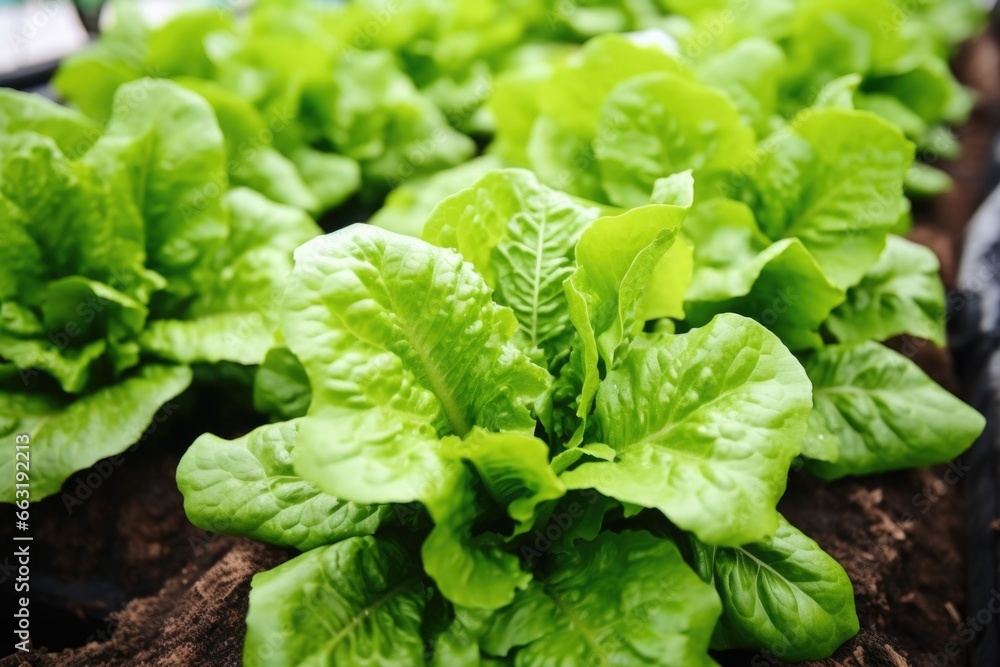 high-angle view of verdant leafy lettuce near wilted lettuce high-angle view of verdant leafy lettuce near wilted lettuce
