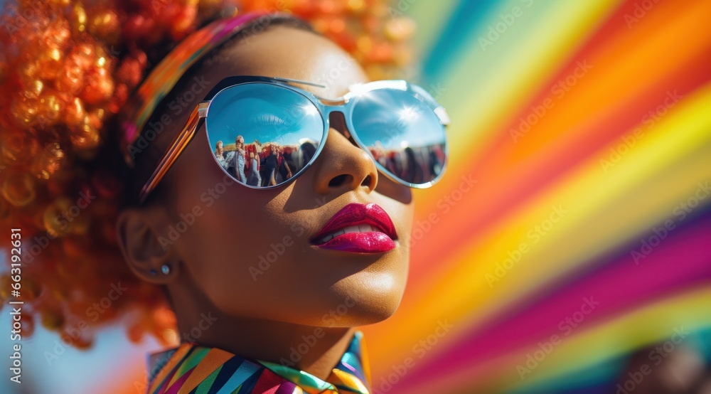 A fierce woman donning goggles and a headband exudes an adventurous spirit as she embraces the outdoors with her stylish eyewear A fierce woman donning goggles and a headband exudes an adventurous spirit as she embraces the outdoors with her stylish eyewear