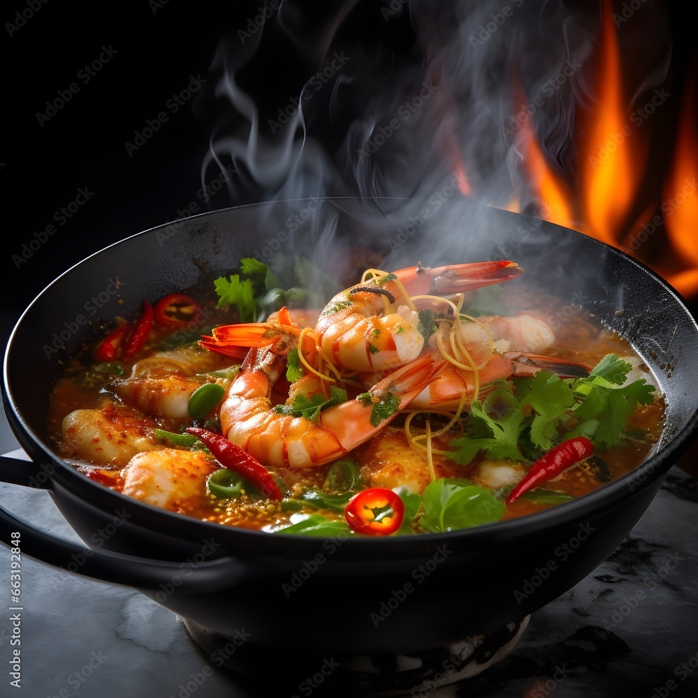 A steaming bowl of Tom Yum Goong A steaming bowl of Tom Yum Goong