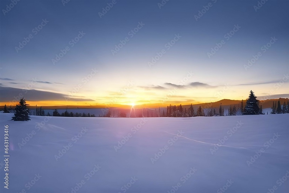 winter path with sunset/sunrise winter path with sunset/sunrise